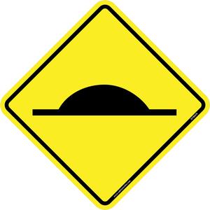 Speed Bump Traffic Sign - Aluminum, 24", 24", Bolt-On, Pictogram, Traffic, Speed Bump Pictogram
