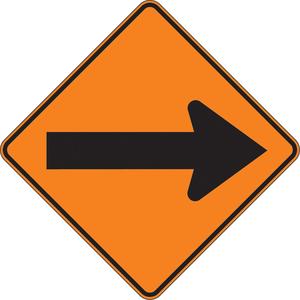 One Way Arrow Traffic Sign - Aluminum, 24", 24", Bolt-On, Pictogram, Traffic, One Way Arrow Pictogram