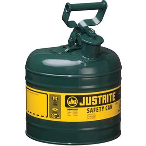 Safety Cans - Steel, 2 US gal., Green, I, FM Approved/UL/ULC Listed, Without funnel, 10 Years