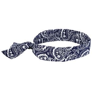 Chill-Its® 6700 Cooling Bandanas - Blue, Evaporative, Acrylic Polymer Crystals, Tie, Navy Western