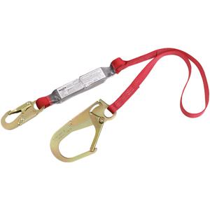 PRO™ Shock Absorbing Lanyards - 6', Meets/Exceeds CSA-Z259.11, 122 lbs., 308 lbs., Snap Hook, Gate Hook, Polyester, Pack, 1