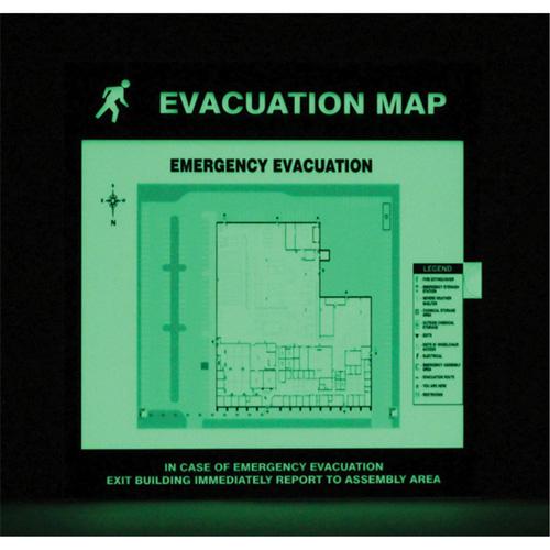 Evacuation Map Holders - Plastic, 15", 17-1/2", Adhesive, French with Pictogram, Fire and Emergency, Carte d'évacuation, 11" x 17"