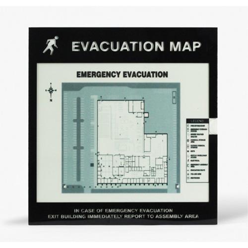 Evacuation Map Holders - Plastic, 15", 17-1/2", Adhesive, French with Pictogram, Fire and Emergency, Carte d'évacuation, 11" x 17" - Image 2