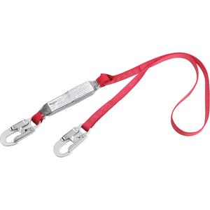 PRO™ Shock Absorbing Lanyards - 4', 6', Meets/Exceeds CSA-Z259.11, 122 lbs., 308 lbs., Snap Hook, Snap Hook, Polyester, Pack, 1