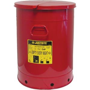 Hand Operated Oily Waste Can - 21 US gal., Red, FM Approved/UL Listed, 18.375 x 23.44, 10 Years