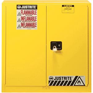 Sure-Grip® EX Flammable Safety Cabinet - Manual, 30 gal., 36", 24", 35", 2, 1, NFPA/OSHA/FM, Yellow, Steel