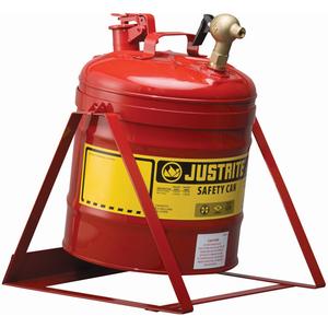 Laboratory Safety Cans - Steel, 5 US gal., Red, I, FM Approved, Control flow lab, 3/4" brass