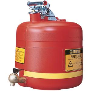 Laboratory Safety Cans - Steel, 5 US gal., Red, I, FM Approved, Control flow lab, 3/4" brass