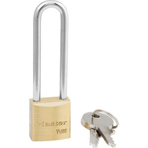 ProSeries® Pin Tumbler Padlock - Security Padlock, 1-9/16", 1/4", 3", 25/32", Brass Coating, Steel, Brass, Resettable