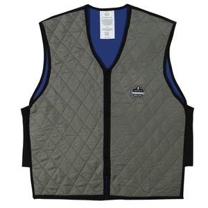 Chill-Its® 6665 Wet Evaporative Cooling Vests - Grey, Medium, Large, X-Large, 2X-Large, 3X-Large, Evaporative, Acrylic Polymer Crystals