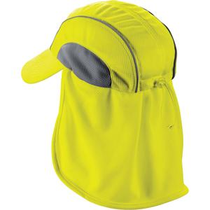 Chill-Its® 6650 Cooling Hats with Neck Shades - Hi-Vis Lime, Absorptive, High Performance Material