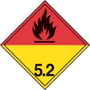 Organic Peroxide TDG Placard - Adhesive Vinyl, 5.2, Organic Peroxides
