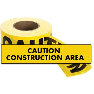 Standard Barricade Tape - 2 mils, 1000', 3", Black on Yellow, English, Caution Construction Area