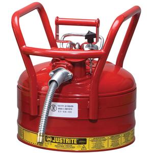 D.O.T. AccuFlow™ Safety Cans - Steel, 2.5 US gal., 5 US gal., Red, II, FM Approved, 5/8", 11-3/4 x 13