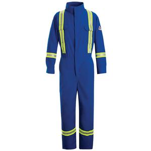Flame-Resistant Premium Coveralls with Reflective Trim - 38, 40, 42, 44, 46, 48, 50, 52, 54, 56, 58, Royal Blue, 5.1 cal/cm², NFPA 70E, 1