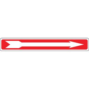 Arrow Sign - Aluminum, 14", 2", Bolt-On, Pictogram, Traffic, '-20°F to 140°F, One Way Arrow Pictogram, 5 years outdoors