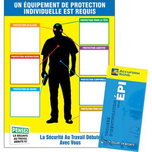 PPE-ID™ Chart & Label Booklet - French, Adhesive Vinyl, 24", Over-laminated Plastic Lite, 18"