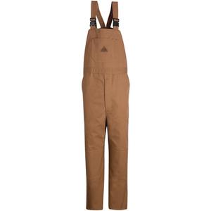 Flame-Resistant Duck Lined Bib Overalls - 3X-Large, Medium, Large, X-Large, 2X-Large, Brown, 14.6 cal/cm², NFPA 2112, 2