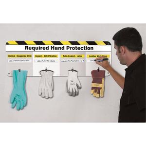 The Glove Board™ Hand Protection Sign - Aluminum, 12", 36", Bolt-On, English, Personal Protection, Required Hand Protection
