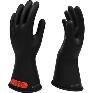 Salisbury™  Rubber Insulating Gloves - 10, 7, 8, 8.5, 9, 9.5, 10.5, 11, 11" L, 0, IEC EN60903/ASTM D120, Priced per Pair, Black