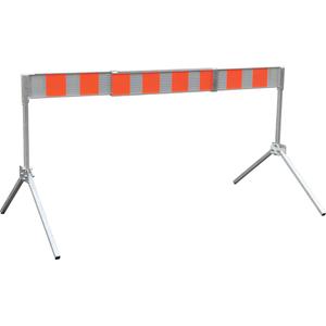 Street Barricade - A-Frame, Aluminum, White/Orange, 5-1/2", 6', Construction Pictogram
