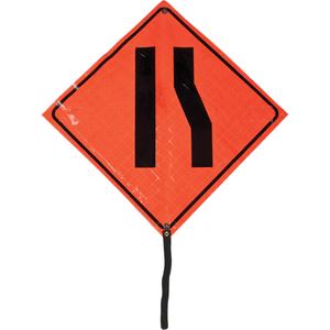 Narrow Road Rolled Sign - Vinyl, 24", 24", Bolt-On, Pictogram, Traffic/Construction, Narrow Road Pictogram