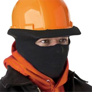 Stretch Hard Hat Liner - Polyester, Unlined, Black, One Size, Full Face