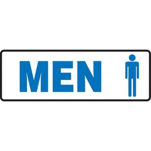 "Hommes" Sign - Aluminum, 4", 12", Bolt-On, French with Pictogram, Housekeeping and Hygiene, Hommes w/Pictogram