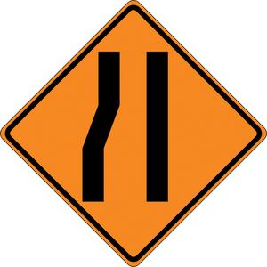 Tilt-Adjust™ Merge Right Roll-Up Construction Sign - Vinyl, 36", 36", Adhesive, Pictogram, Construction, Traffic Control Pictogram