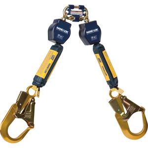 Nano-Lok™ Self-Retracting Lifelines - 6', 2, Web, Swivel, Without Unit Connector, Steel, Rebar Hook, Aluminum