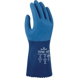 CS720 Chemical-Resistant Gloves - 10, Gauntlet, Nitrile, Polyester, EN 374:2016-1 Type A/EN 374:2016-5, JKLMNOPT, EN 388 Level 3, EN 388 Level 1 & EN 388 Level A, EN 388 Level 3, EN 388 level 2