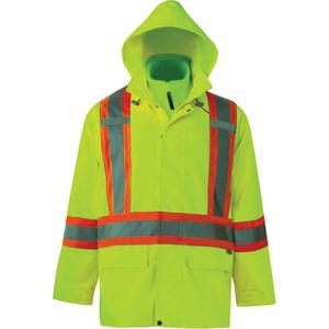 Journeyman 3-in-1 Safety Jackets - High Visibility Lime-Yellow, Silver/Yellow, Large, Small, Medium, X-Large, 2X-Large, 3X-Large, 4X-Large, Polyester, Meets/Exceeds CSA Z96 Class 2 - Level 2