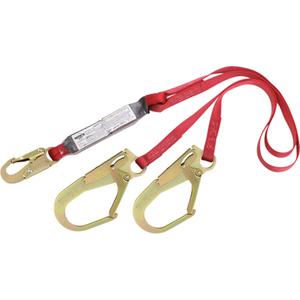 PRO™ Shock Absorbing Lanyards - 6', Meets/Exceeds CSA-Z259.11, 122 lbs., 308 lbs., Snap Hook, Rebar Hook, Polyester, Pack, 2