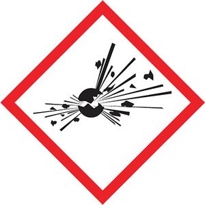 GHS Pictogram Labels - Paper, Roll, 1", 1", Adhesive Coated Paper (PS), Pictogram, Exploding Bomb Pictogram
