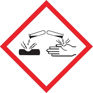 Corrosive Material GHS Pictogram Labels - Paper, Roll, 1", 1", Corrosion Pictogram