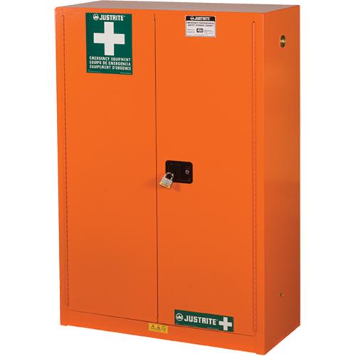 Emergency Preparedness Storage Cabinets - 65", 43", 18", 4, Orange, Steel, 350 lbs., 4