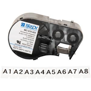 Label Maker Cartridge - Polyester, Black, White, 0.475", BMP® 51/BMP® 53/BMP® 41, Indoor/Outdoor, Gloss, 25'