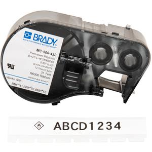 Label Maker Cartridge - Polyester, Black, White, 0.5", BMP® 51/BMP® 53/BMP® 41, Indoor/Outdoor, Gloss, 25'