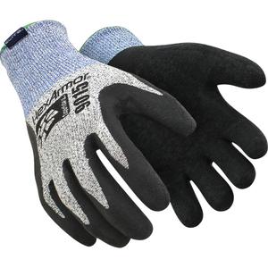 9000 Series™ Cut Resistant Gloves - Large/9, Medium/8, 13, HPPE/Glass Fibre, Rubber Latex, Dipped Palm, ASTM ANSI Level A7/EN 388 Level F, SuperFabric®, Black, Grey & Blue, Knit Wrist, Wrinkled