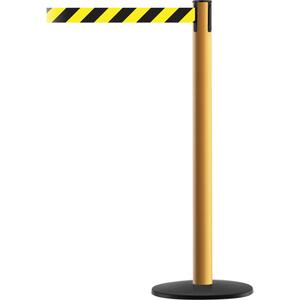 Advance TensaBarrier® Barrier Post - 36", Steel, Yellow, Black/Yellow, 7.5', Blank, Post/tape combination, 7.5' L x 2" W