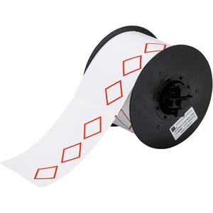 B-7569 Pre-Printed GHS/CLP Chemical Labels - Vinyl, Red/White, 4.330", BBP® 31/BBP® 33/BBP® 35/BBP® 37/BBP™ 30, L3B Diamond + Text
