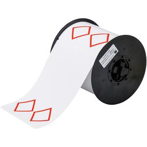B-7569 Pre-Printed GHS/CLP Chemical Labels - Vinyl, Red/White, 6.100", BBP® 31/BBP® 33/BBP® 35/BBP® 37/BBP™ 30, L2 Diamond + Text