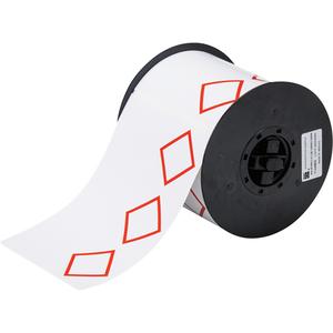 B-7569 Pre-Printed GHS/CLP Chemical Labels - Vinyl, Red/White, 6.100", BBP® 31/BBP® 33/BBP® 35/BBP® 37/BBP™ 30, L3B Diamond + Text
