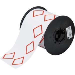 B-7569 Pre-Printed GHS/CLP Chemical Labels - Vinyl, Red/White, 6.100", BBP® 31/BBP® 33/BBP® 35/BBP® 37/BBP™ 30, L4A Diamond + Text