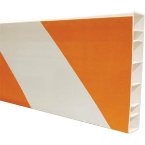 PLASTX™A-Frame Barricade T-Board - White & Orange Stripe, 2" x 8" x 8', HDPE, Standard