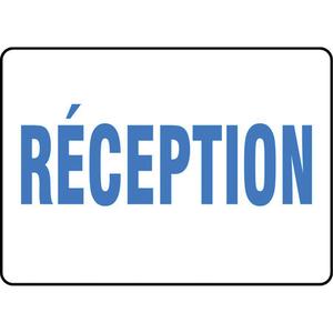"Réception" Sign - Aluminum, 14", 20", Bolt-On, French, Admittance and Exit, Réception