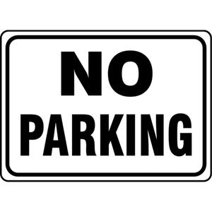 "No Parking" Sign - Aluminum, 14", 20", Bolt-On, English, Traffic, No Parking