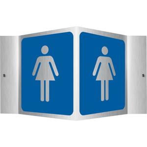 Women Projection™ Sign - Aluminum, 6", 5", Bolt-On, Pictogram, Housekeeping and Hygiene, Women's Pictogram