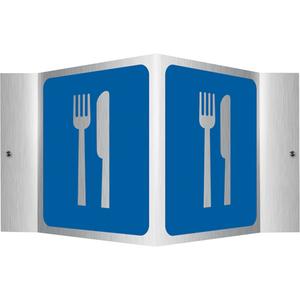 Dining Area Projection™ Sign - Aluminum, 6", 5", Bolt-On, Pictogram, Housekeeping and Hygiene, Restaurant Pictogram