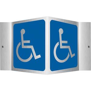 Handicapped Projection™ Sign - Aluminum, 6", 5", Bolt-On, Pictogram, Housekeeping and Hygiene, Handicapped Pictogram